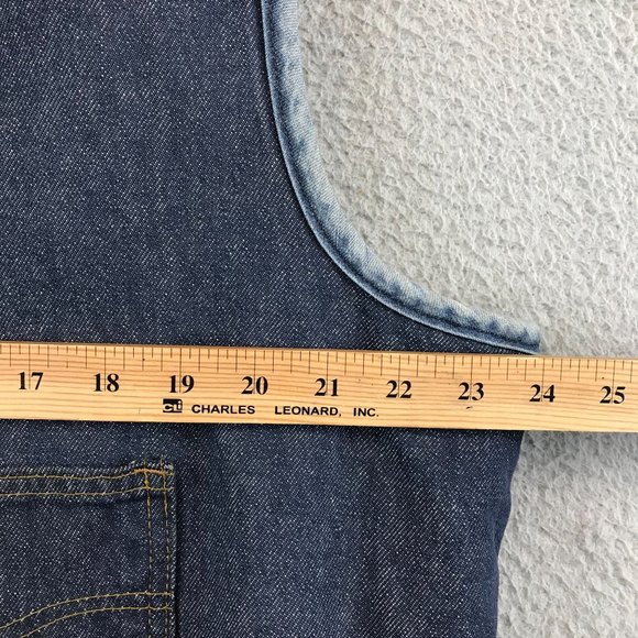 Vintage Sears Roebucks Western Vest Mens XL Sherpa Lined Denim Snap Button - Picture 6 of 8